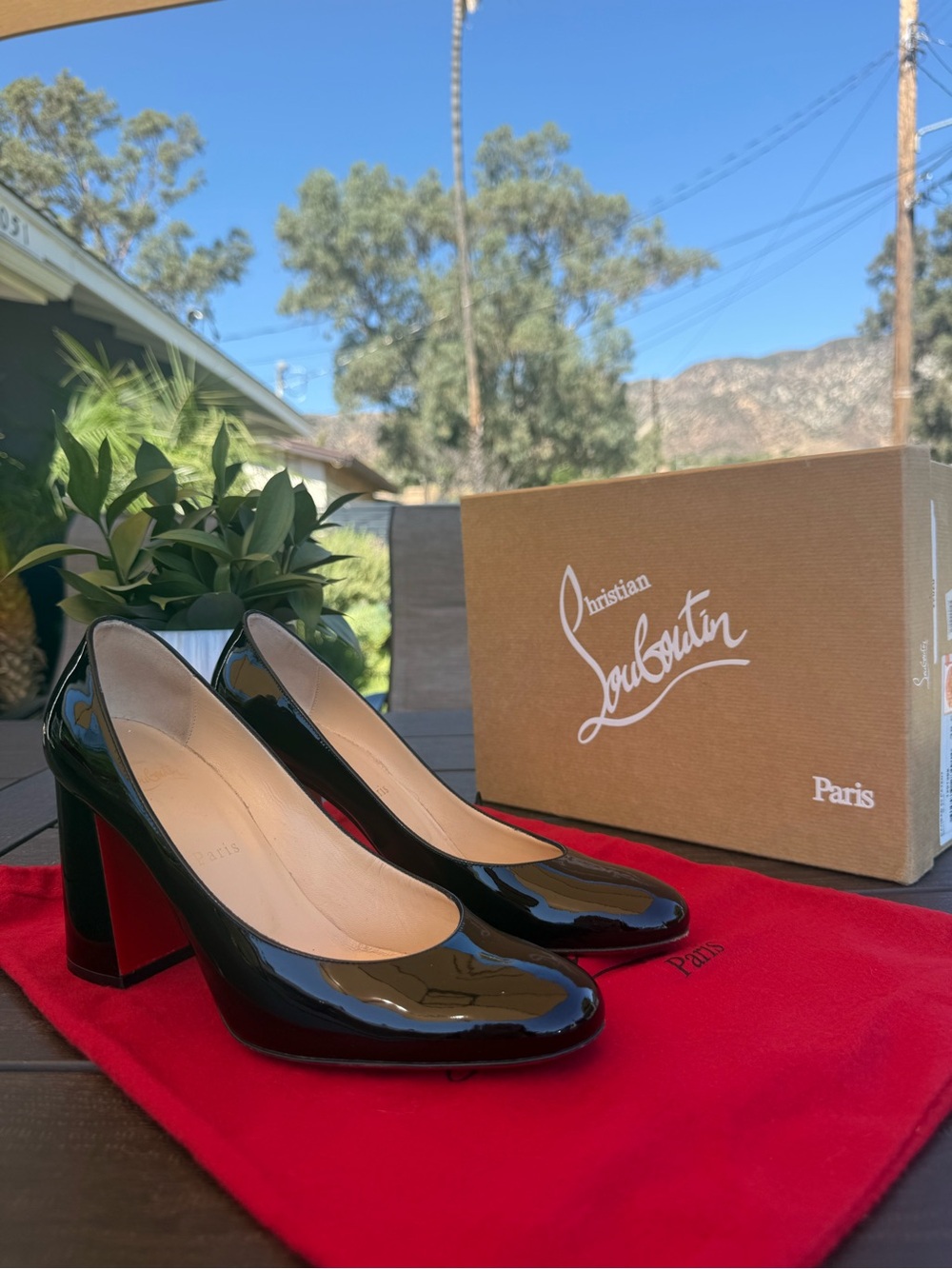 Christian Louboutin Baobab 85 Black Patent Leather Pumps – EU 38.5